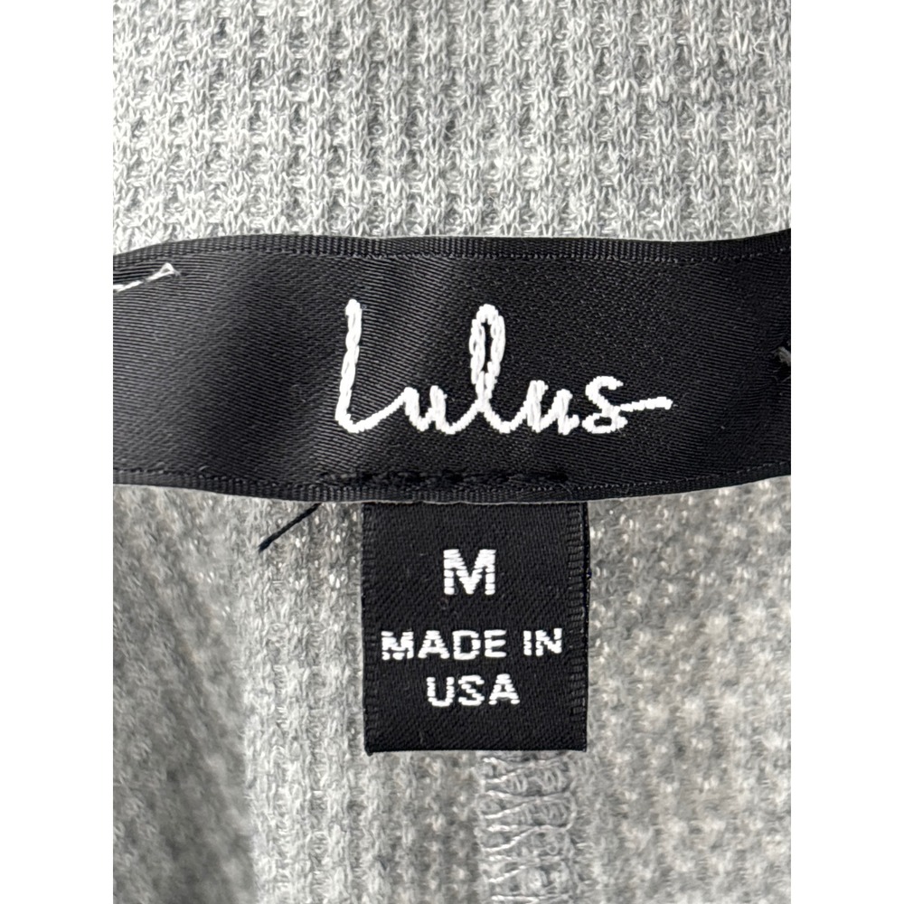 Lulus Expert Chiller Heather Grey Waffle Knit Lounge Shorts Skort Look Size M - Picture 8 of 10
